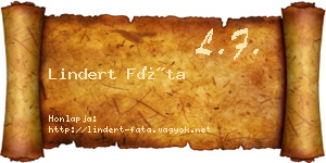 Lindert Fáta névjegykártya